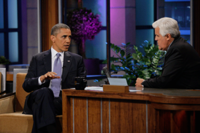 Barack Obama with Jay Leno August 6 2013 - Image Courtesy NBC 
